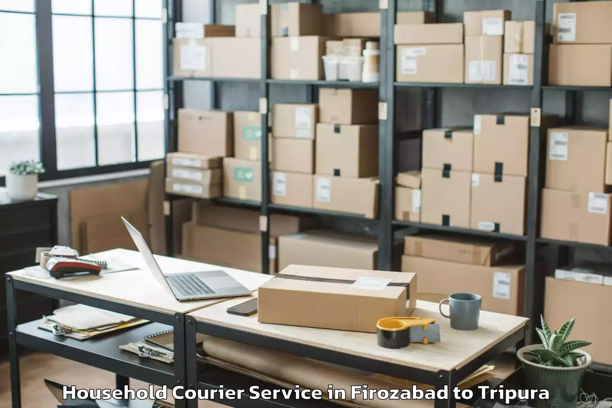 Book Firozabad to Amarpur Gomati Household Courier Online